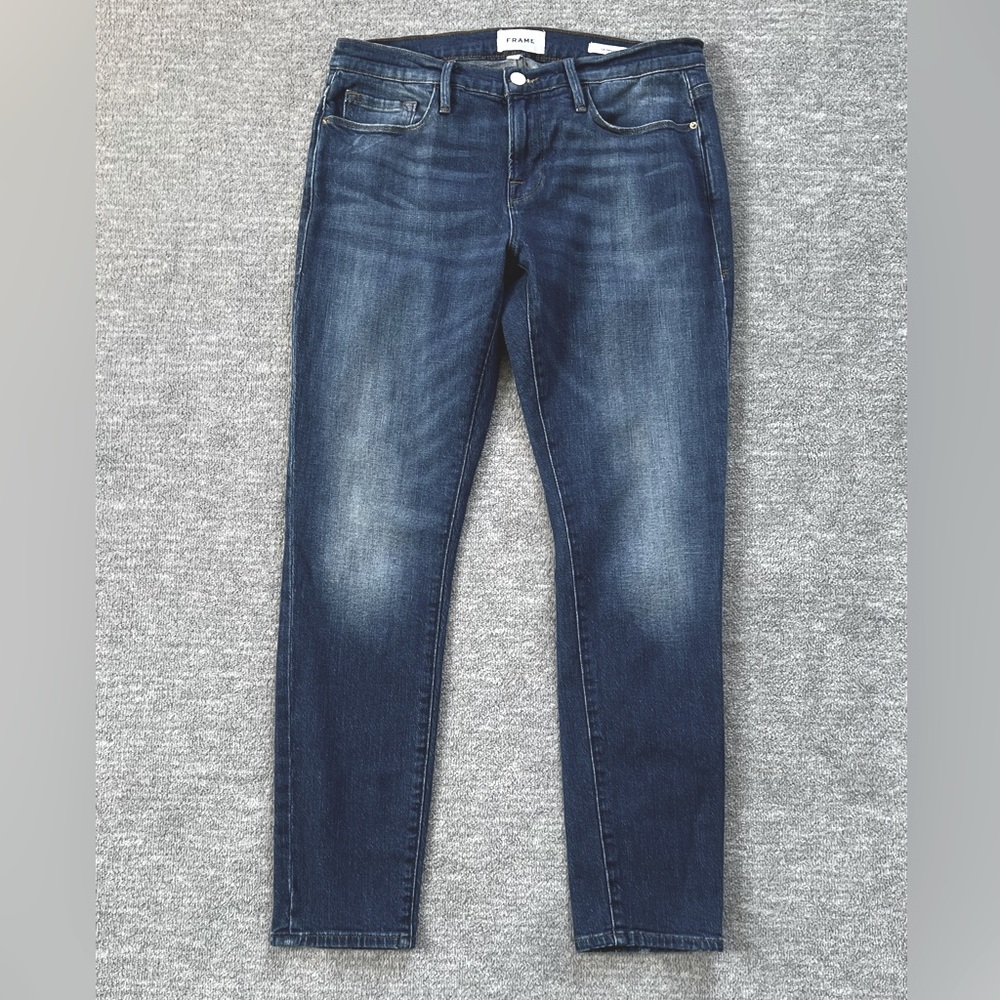 Frame Le Garçon Mid-Rise Distressed Slim Jeans